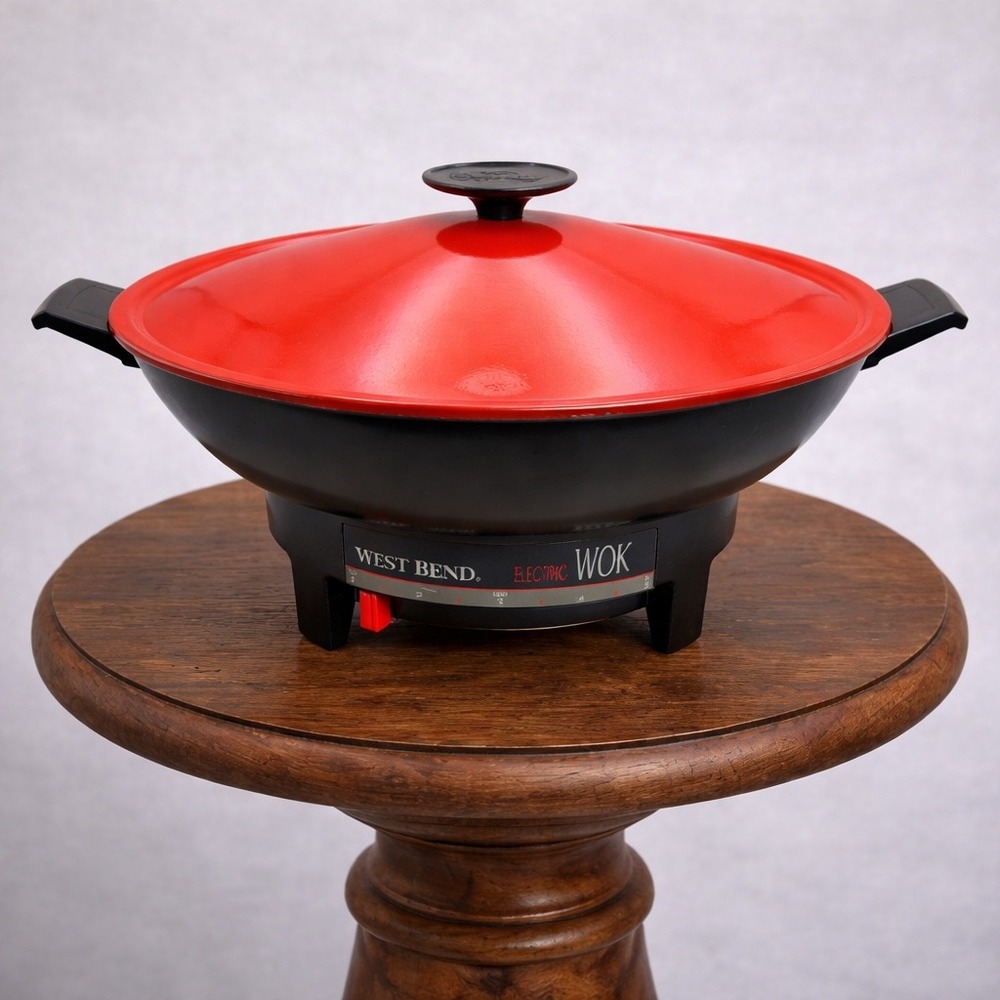 West Bend Electric Wok Red Lid Nonstick Cooking‎ With Cord